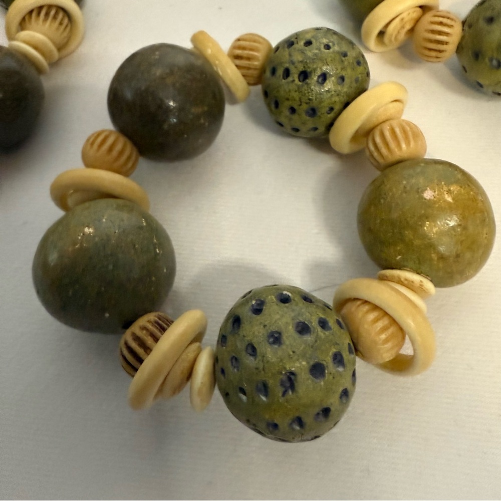 Vintage Stone Age Green Napkin Rings by Kemp & Beatley
